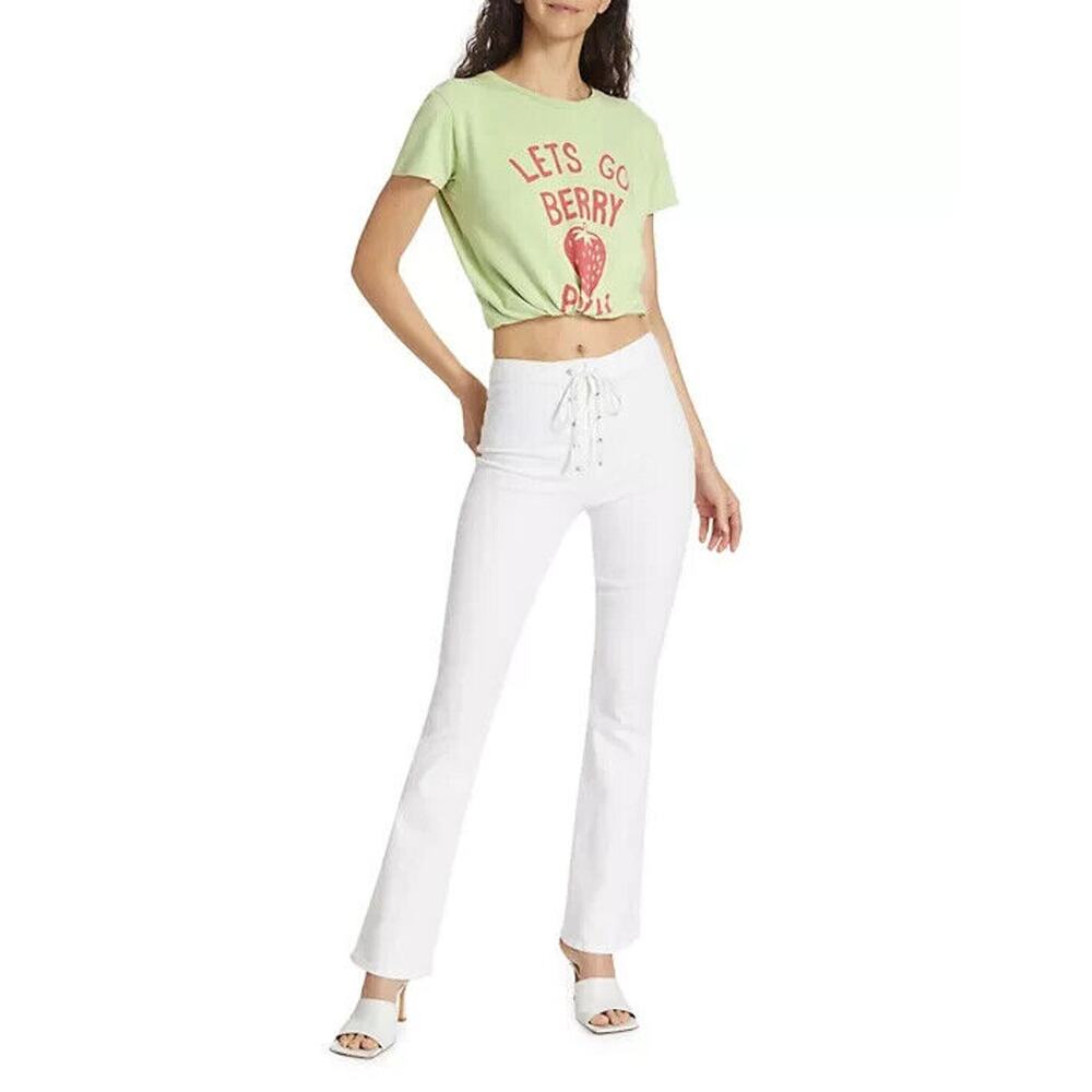 NWT MOTHER The Lace-Up High-Rise Weekender Flare Jeans Sz 25 Innocent #1E420